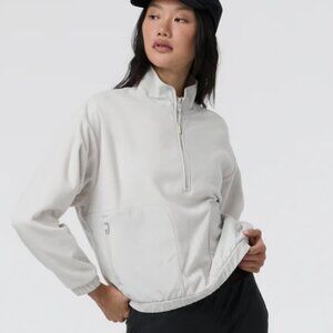 Vuori Aspen half zip pullover jacket salt neutral cream Small